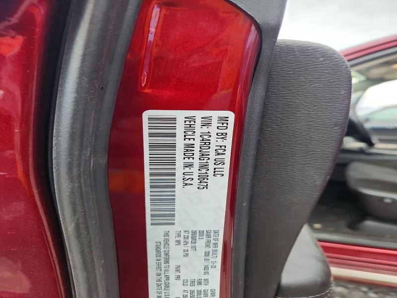 50977956 :رقم المزاد ، 1C4RDJAG1NC106475 vin ، 2022 Dodge Durango مزاد بيع