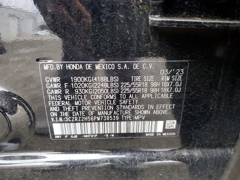 51012676 :رقم المزاد ، 3CZRZ2H56PM738539 vin ، 2023 Honda Hr-v مزاد بيع