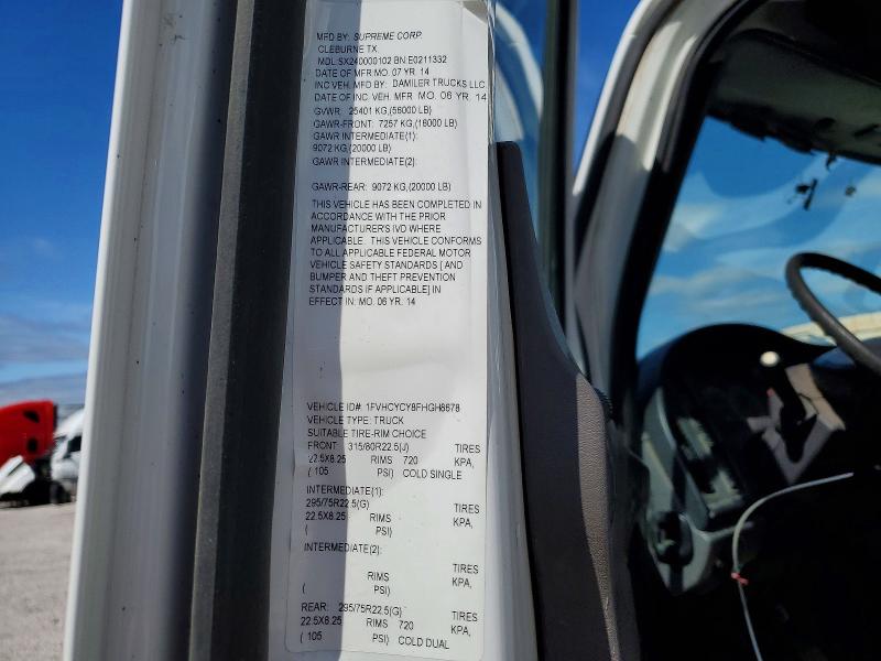 50458576 :رقم المزاد ، 1FVHCYCY8FHGH8678 vin ، 2015 Freightliner M2 مزاد بيع
