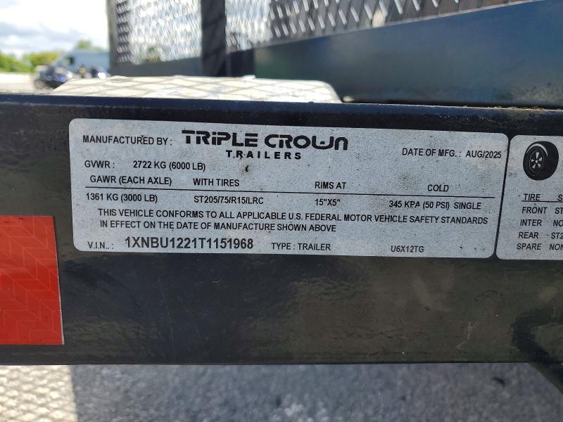 Продаж на аукціоні авто 2026 Triple Crown Trailer, vin: 1XNBU1221T1151968, номер лоту: 50613426