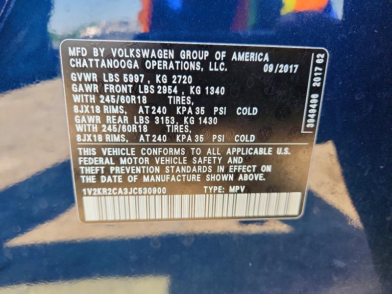 Aukcja sprzedaży 2018 Volkswagen Atlas, vin: 1V2KR2CA3JC530900, numer aukcji: 51123096
