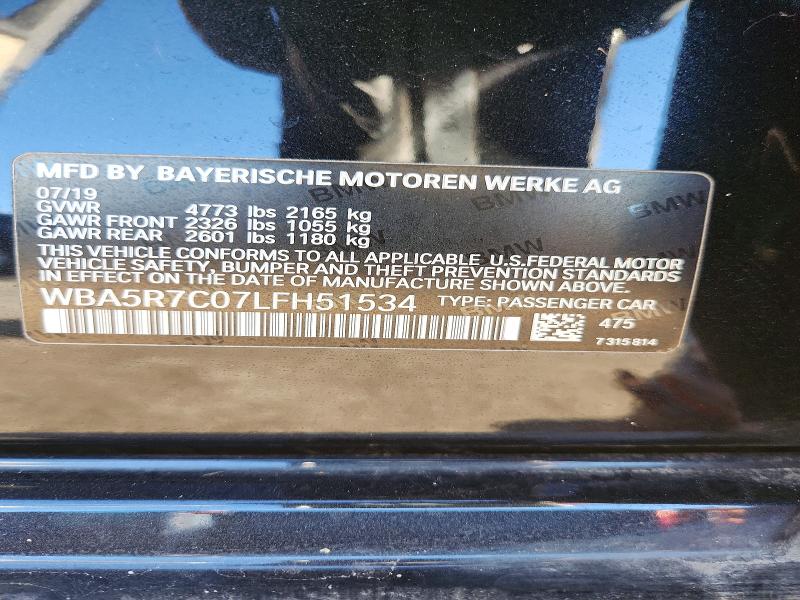 Продажа на аукционе авто 2020 Bmw 330xi, vin: WBA5R7C07LFH51534, номер лота: 49756496