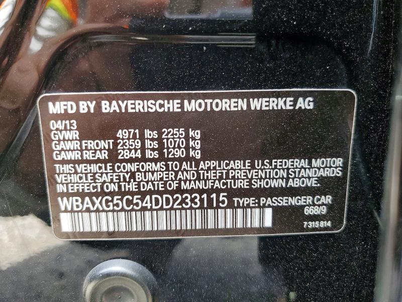 Продажа на аукционе авто 2013 Bmw 528, vin: WBAXG5C54DD233115, номер лота: 51378806
