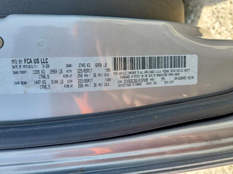 2020 Dodge Grand Caravan მანქანა იყიდება აუქციონზე, vin: 2C4RDGCG6LR197098, აუქციონის ნომერი: 49431306