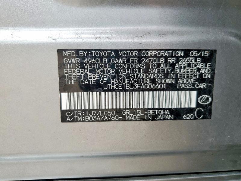 Продаж на аукціоні авто 2015 Lexus Gs 350, vin: JTHCE1BL3FA006601, номер лоту: 47602096