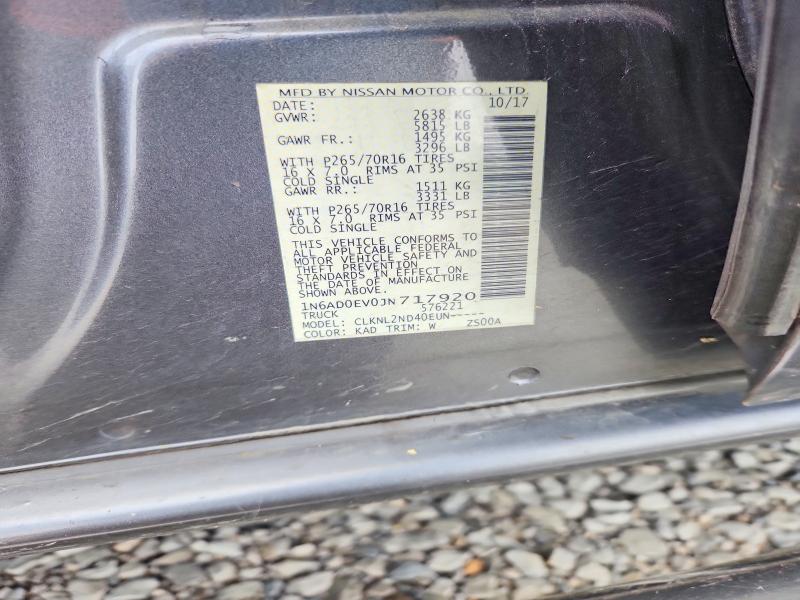 2018 Nissan Frontier მანქანა იყიდება აუქციონზე, vin: 1N6AD0EV0JN717920, აუქციონის ნომერი: 51497406