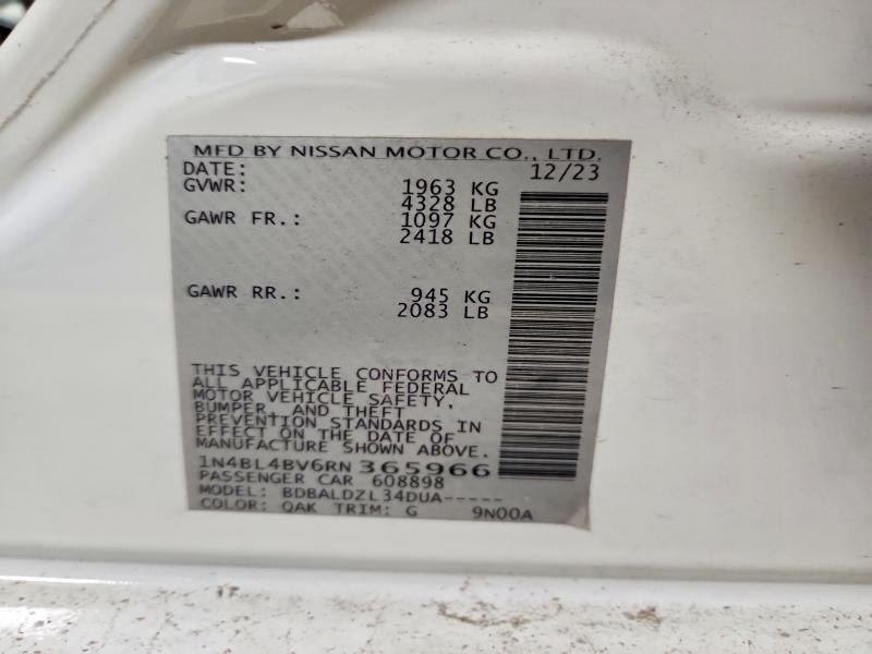 Продажа на аукционе авто 2024 Nissan Altima, vin: 1N4BL4BV6RN365966, номер лота: 51024676