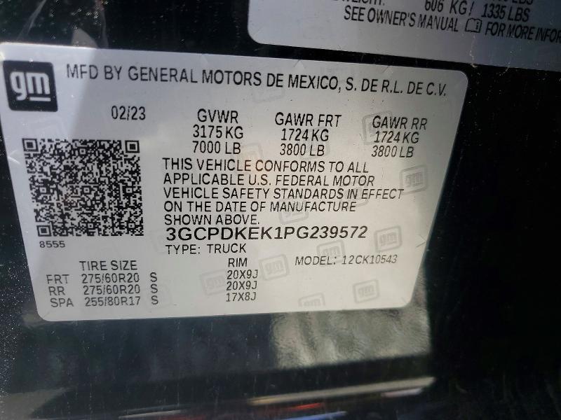 Aukcja sprzedaży 2023 Chevrolet Silverado, vin: 3GCPDKEK1PG239572, numer aukcji: 48808836