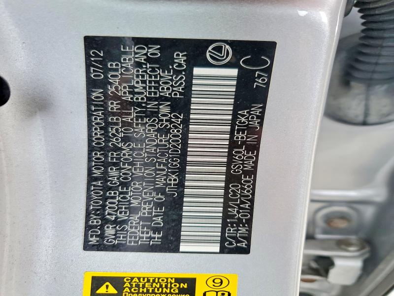 2013 Lexus Es მანქანა იყიდება აუქციონზე, vin: JTHBK1GG1D2008242, აუქციონის ნომერი: 49617106