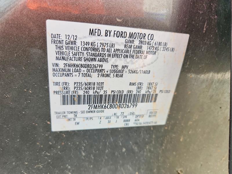 Продажа на аукционе авто 2013 Ford Flex, vin: 2FMHK6C80DBD26799, номер лота: 49416326