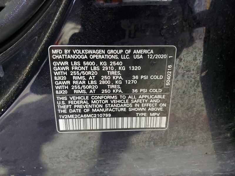 Продаж на аукціоні авто 2021 Volkswagen Atlas Cross Sport, vin: 1V2ME2CA6MC210799, номер лоту: 49493756