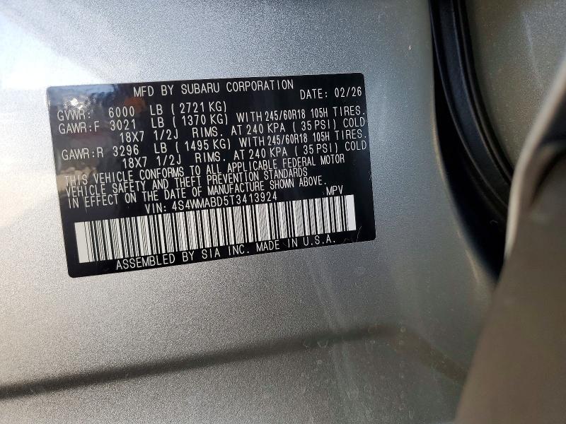 Aukcja sprzedaży 2026 Subaru Ascent, vin: 4S4WMABD5T3413924, numer aukcji: 51791826