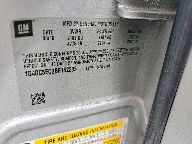 Auction sale of the 2011 Buick Lacrosse, vin: 1G4GC5EC3BF162383, lot number: 48298616