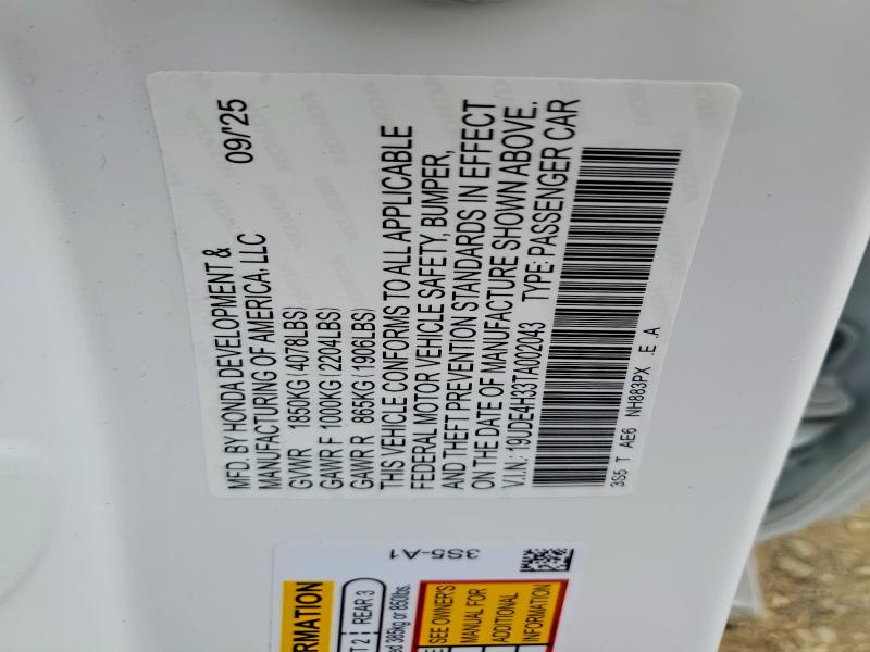 51300586 :رقم المزاد ، 19UDE4H33TA002043 vin ، 2026 Acura Integra مزاد بيع