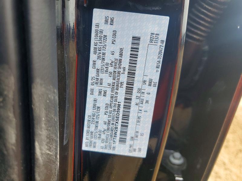Продажа на аукционе авто 2025 Ford F250, vin: 1FT8W2BTXSED59981, номер лота: 50976356