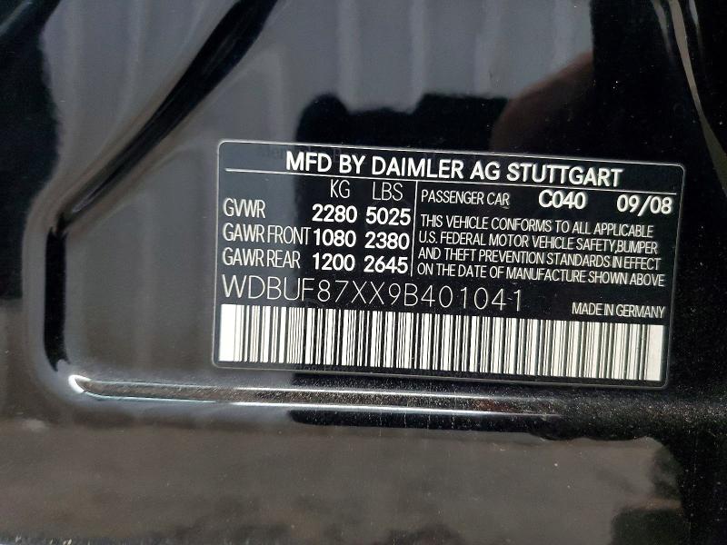 Aukcja sprzedaży 2009 Mercedes-benz E, vin: WDBUF87XX9B401041, numer aukcji: 50633806