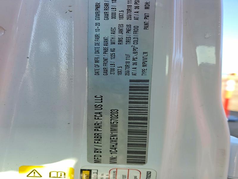 Продажа на аукционе авто 2021 Jeep Wrangler Unlimited, vin: 1C4HJXEN1MW570203, номер лота: 49659016
