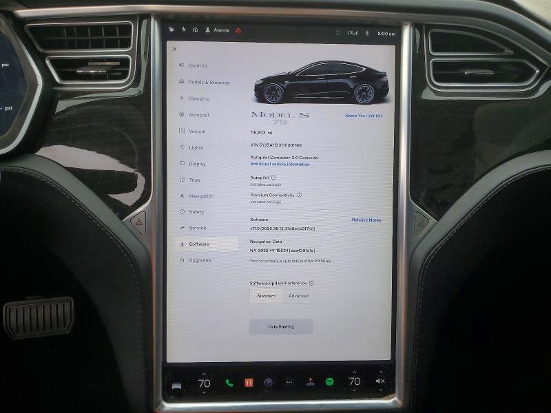 Aukcja sprzedaży 2017 Tesla Model S, vin: 5YJSA1E1XHF201169, numer aukcji: 47665286