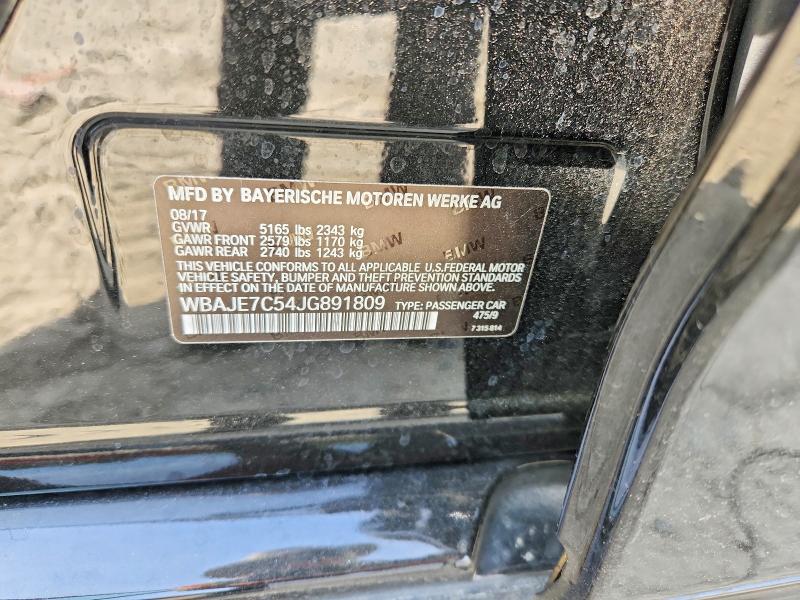 2018 Bmw 540 მანქანა იყიდება აუქციონზე, vin: WBAJE7C54JG891809, აუქციონის ნომერი: 49997396