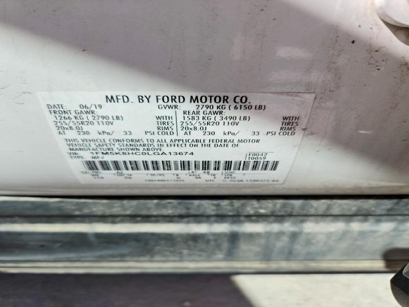 Продаж на аукціоні авто 2020 Ford Explorer, vin: 1FM5K8HC0LGA13674, номер лоту: 50990006