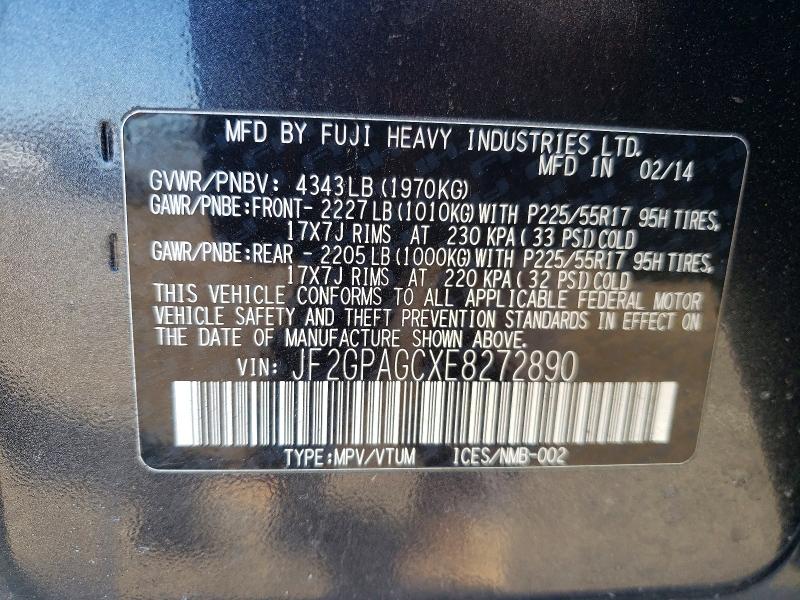 Продажа на аукционе авто 2014 Subaru Xv Crosstrek, vin: JF2GPAGCXE8272890, номер лота: 49185266