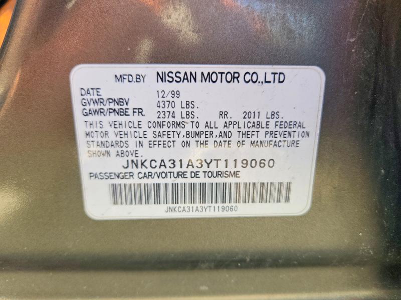 Aukcja sprzedaży 2000 Infiniti I30, vin: JNKCA31A3YT119060, numer aukcji: 48441786