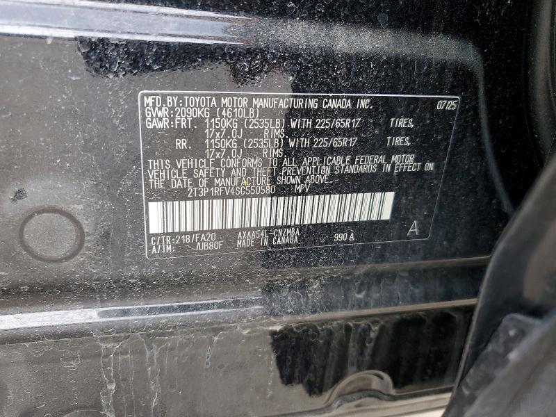 Продаж на аукціоні авто 2025 Toyota Rav4, vin: 2T3P1RFV4SC550580, номер лоту: 48993026