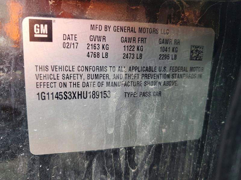 Продажа на аукционе авто 2017 Chevrolet Impala, vin: 1G1145S3XHU189153, номер лота: 50640956