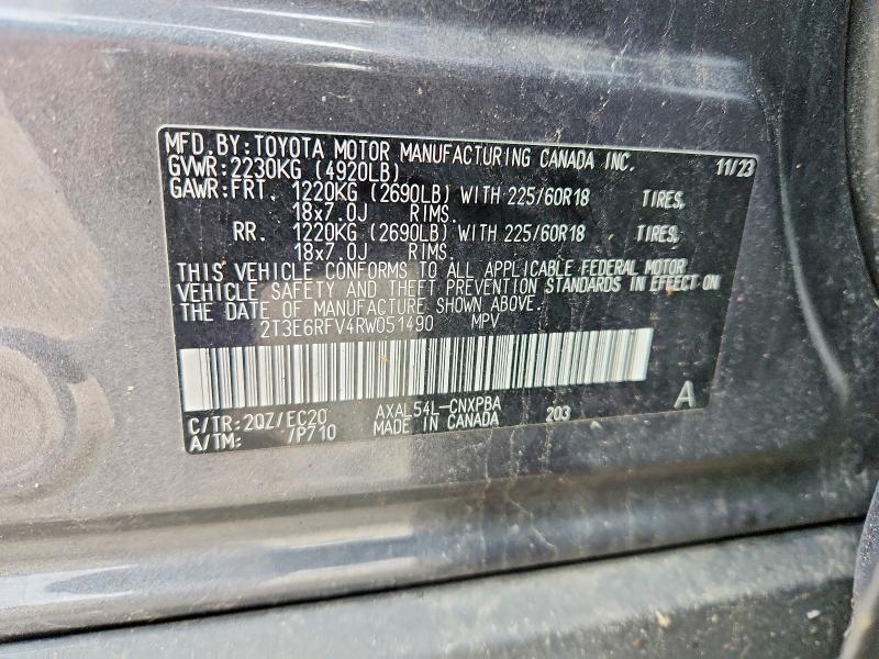 Aukcja sprzedaży 2024 Toyota Rav4, vin: 2T3E6RFV4RW051490, numer aukcji: 50521796