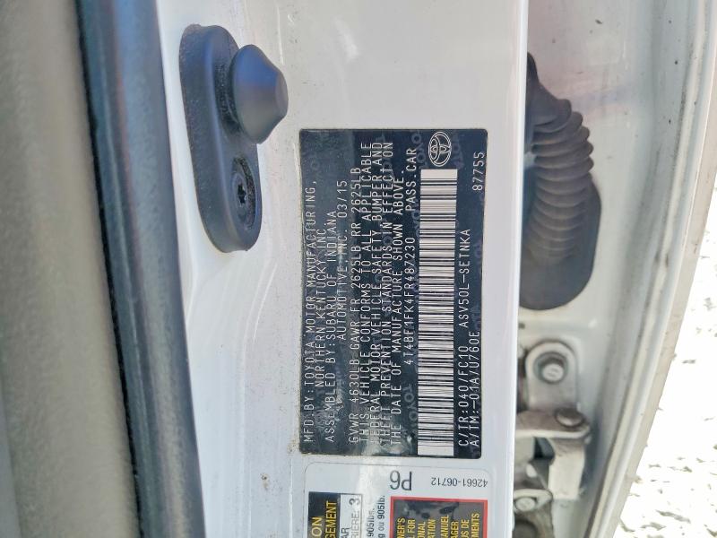 50495956 :رقم المزاد ، 4T4BF1FK4FR487230 vin ، 2015 Toyota Camry مزاد بيع