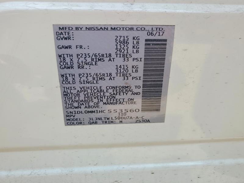 Aukcja sprzedaży 2017 Infiniti Qx60, vin: 5N1DL0MM1HC553560, numer aukcji: 51158596