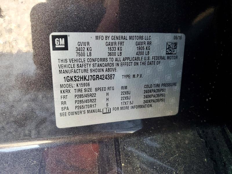 Aukcja sprzedaży 2016 Gmc Yukon Xl, vin: 1GKS2HKJ7GR424387, numer aukcji: 48022526