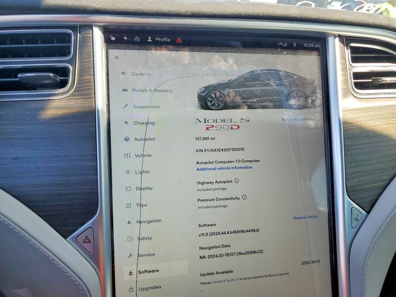 Auction sale of the 2016 Tesla Model S, vin: 5YJSA1E43GF155015, lot number: 48682256