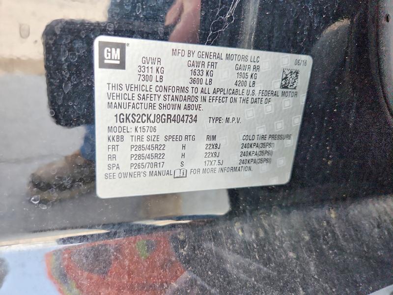 Aukcja sprzedaży 2016 Gmc Yukon, vin: 1GKS2CKJ8GR404734, numer aukcji: 50584976