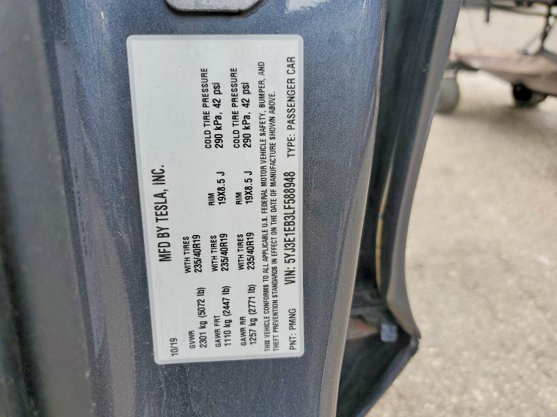 Aukcja sprzedaży 2020 Tesla Model 3, vin: 5YJ3E1EB3LF588948, numer aukcji: 49401266