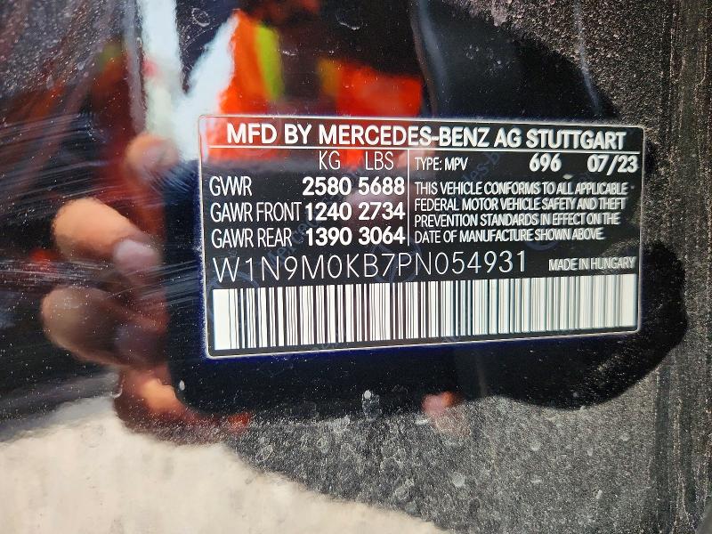 Aukcja sprzedaży 2023 Mercedes-benz Eqb, vin: W1N9M0KB7PN054931, numer aukcji: 51363086