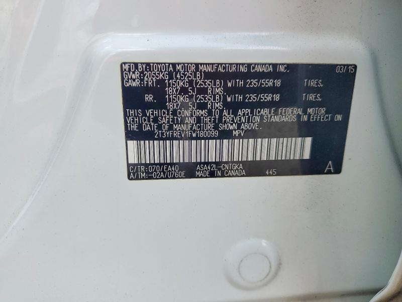 Продажа на аукционе авто 2015 Toyota Rav4, vin: 2T3YFREV1FW180099, номер лота: 49623966