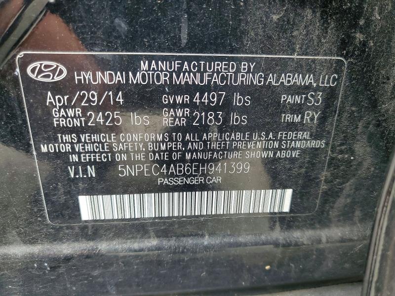 Продаж на аукціоні авто 2014 Hyundai Sonata, vin: 5NPEC4AB6EH941399, номер лоту: 51570006
