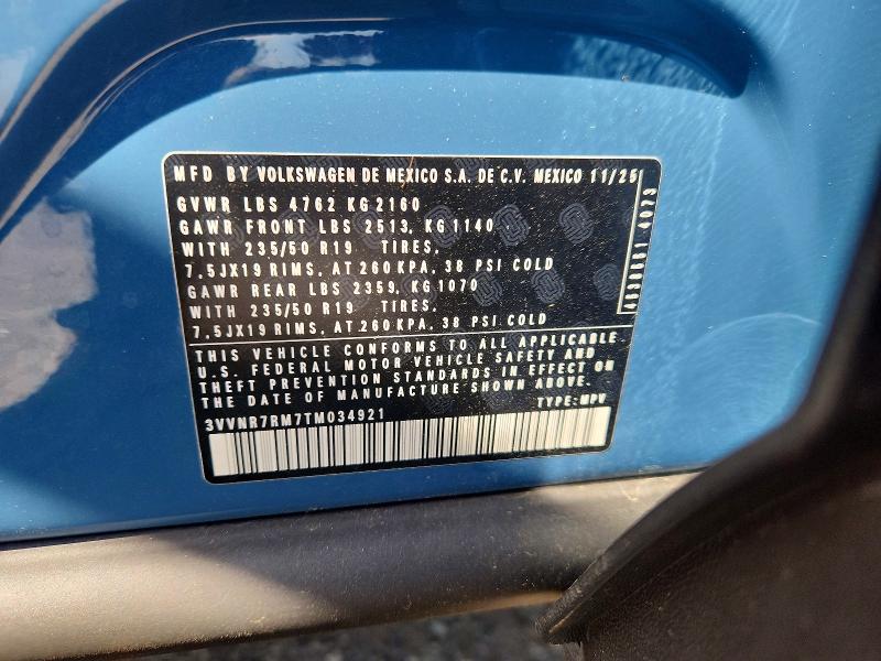 Продаж на аукціоні авто 2026 Volkswagen Tiguan, vin: 3VVNR7RM7TM034921, номер лоту: 51032266