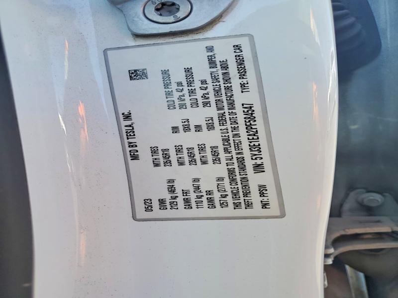 Продаж на аукціоні авто 2023 Tesla Model 3, vin: 5YJ3E1EA2PF584547, номер лоту: 50356906