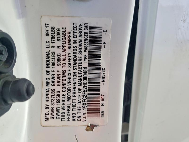 50646986 :رقم المزاد ، 19XFC2F52HE080484 vin ، 2017 Honda Civic مزاد بيع