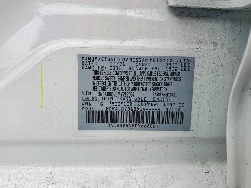 Aukcja sprzedaży 2021 Nissan Sentra, vin: 3N1AB8BV8MY282084, numer aukcji: 48916826