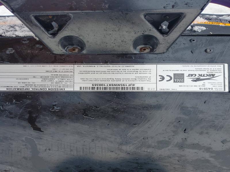 Auction sale of the 2019 Arctic Cat Arctic Cat, vin: 4UF19SNW8KT100389, lot number: 45911136