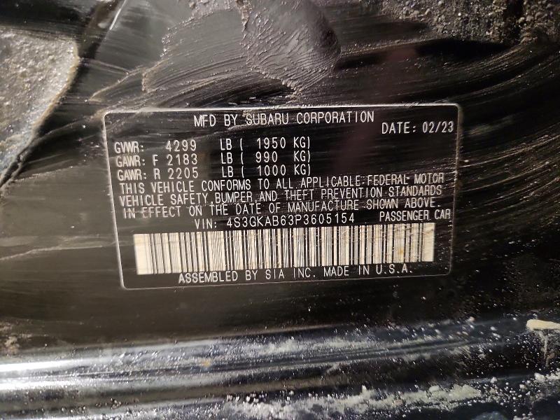 Продажа на аукционе авто 2023 Subaru Impreza, vin: 4S3GKAB63P3605154, номер лота: 47615166