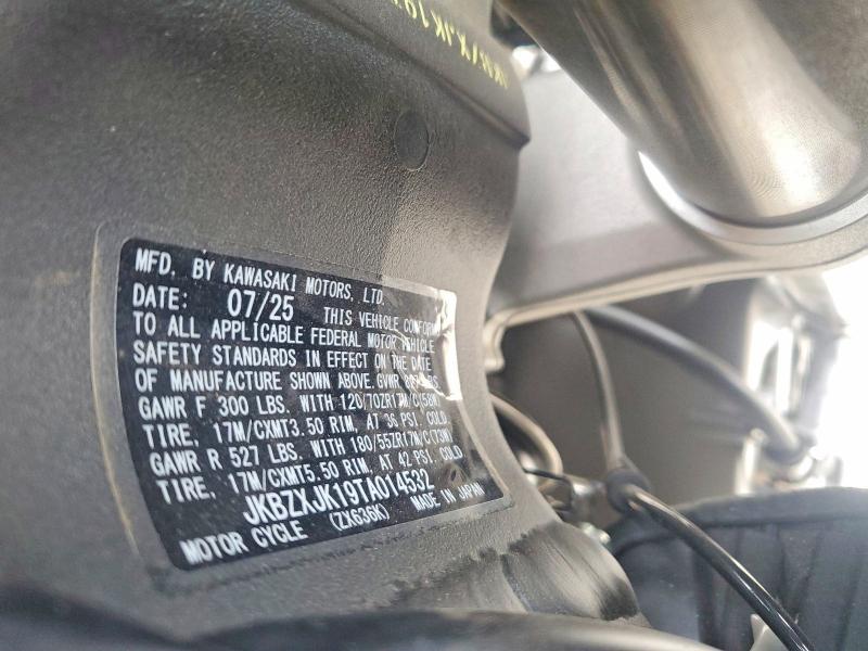 51628246 :رقم المزاد ، JKBZXJK19TA014532 vin ، 2026 Kawasaki Zx636 مزاد بيع