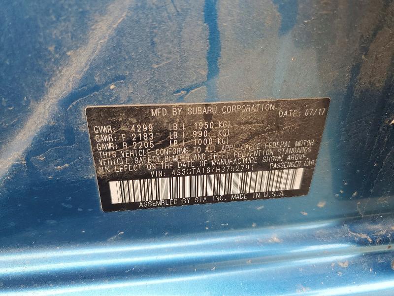 Продажа на аукционе авто 2017 Subaru Impreza, vin: 4S3GTAT64H3752791, номер лота: 49767796