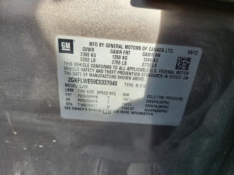 Продажа на аукционе авто 2012 Gmc Terrain, vin: 2GKFLWE59C6337940, номер лота: 49580326