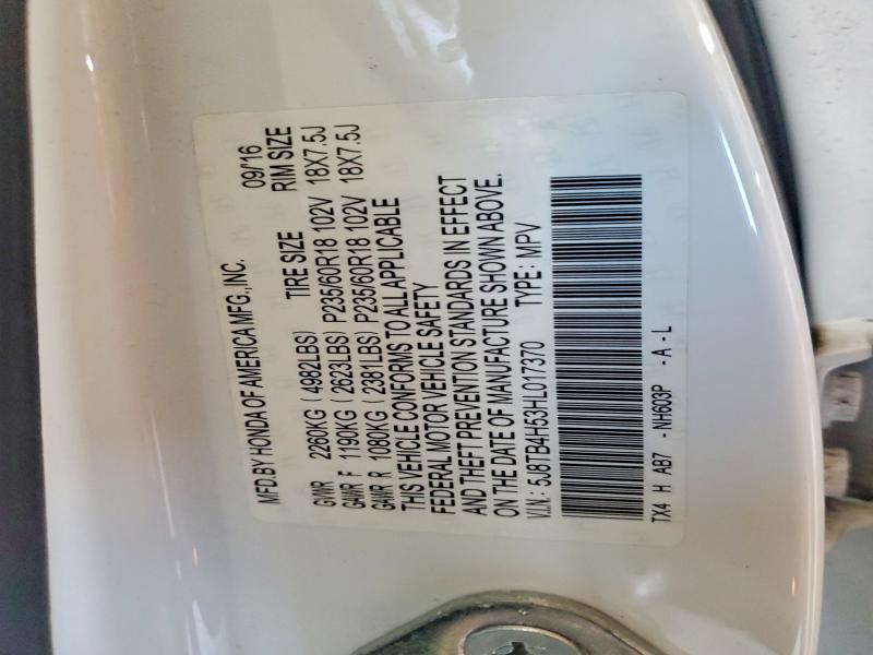 Aukcja sprzedaży 2017 Acura Rdx, vin: 5J8TB4H53HL017370, numer aukcji: 49316286