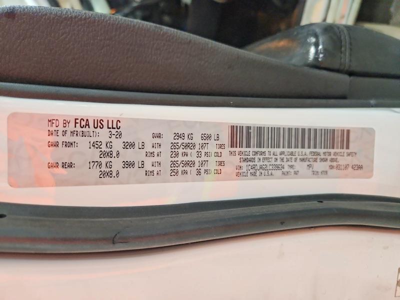Продажа на аукционе авто 2020 Dodge Durango, vin: 1C4RDJAG2LC339634, номер лота: 48273576