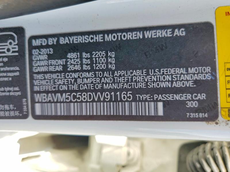 51115966 :رقم المزاد ، WBAVM5C58DVV91165 vin ، 2013 Bmw X1 مزاد بيع